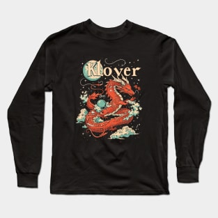 Retro Asian Red Dragon Long Sleeve T-Shirt